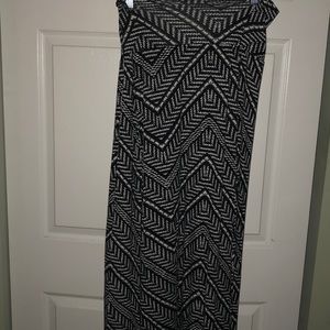 Black and white maxi skirt